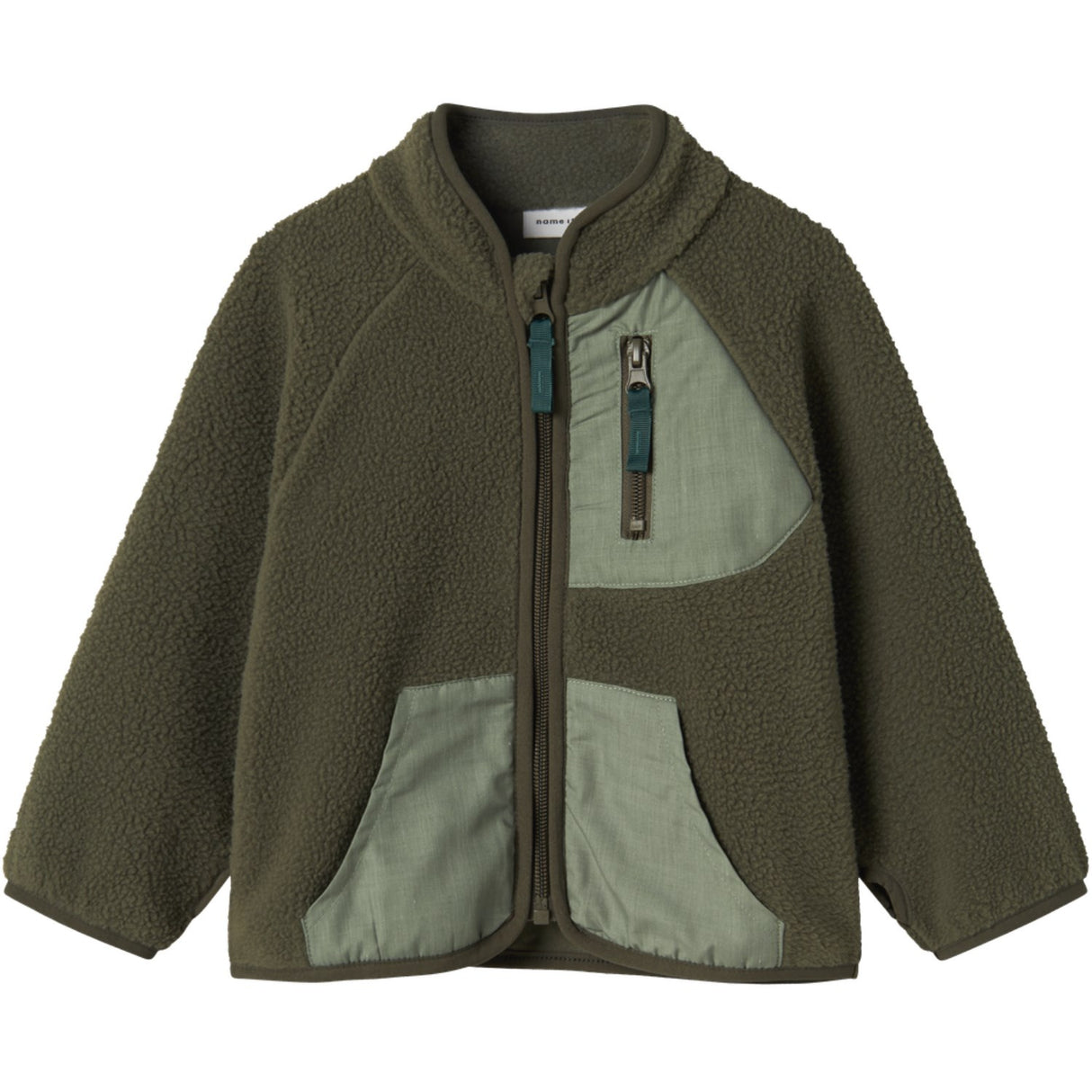 Name It Dusty Olive Buster Regular Teddy Cardigan