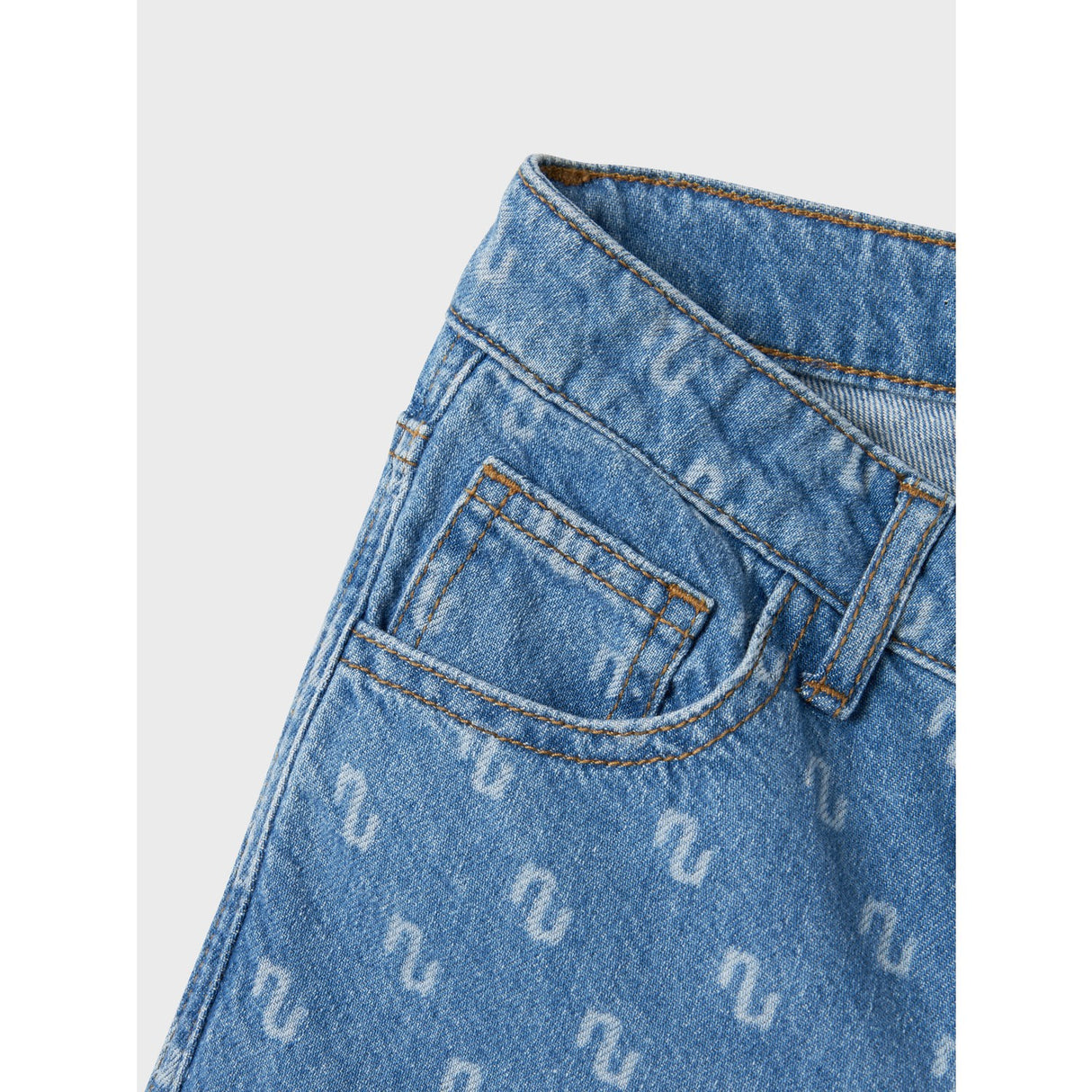 Name It Medium Blue Denim Rose Wide Jeans