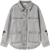 Name It Light Grey Denim Gloria Denim Embroidery Jakke