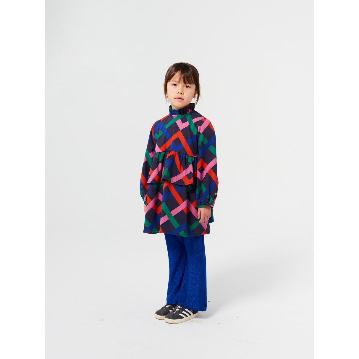 Bobo Choses Midnight Blue Multicolor Garland Woven Kjole