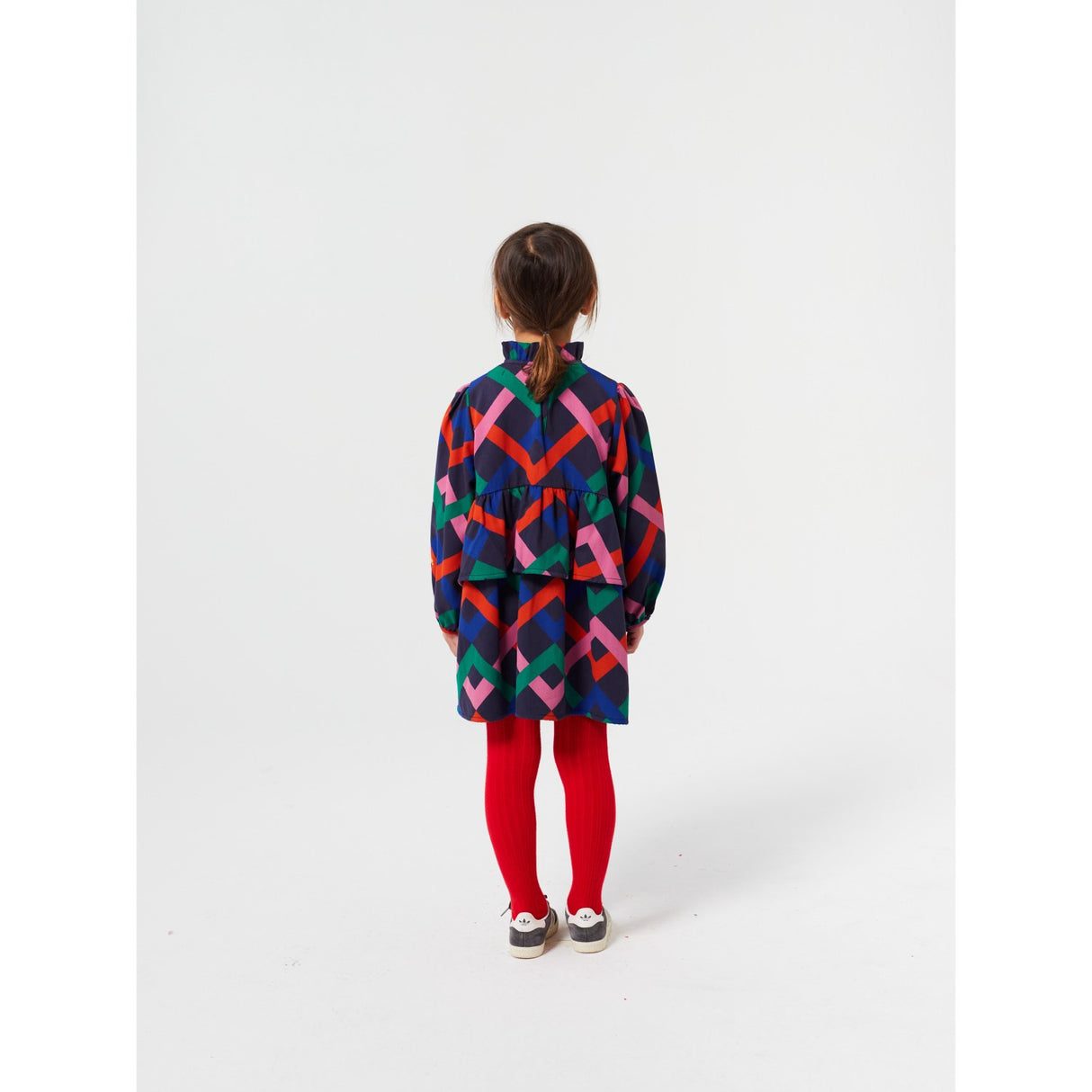 Bobo Choses Midnight Blue Multicolor Garland Woven Kjole