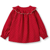 Fliink Pompeian Red Dolly Dot Blouse