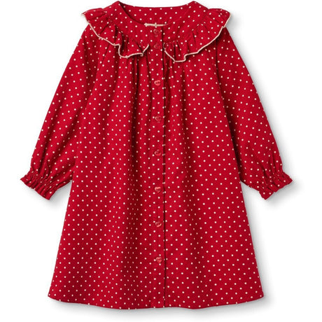 Fliink Pompeian Red  Dolly Dot Collar Dress