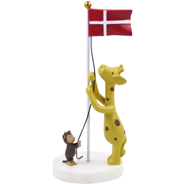 Kids by Friis  Bordflag med giraf og abe 17 cm