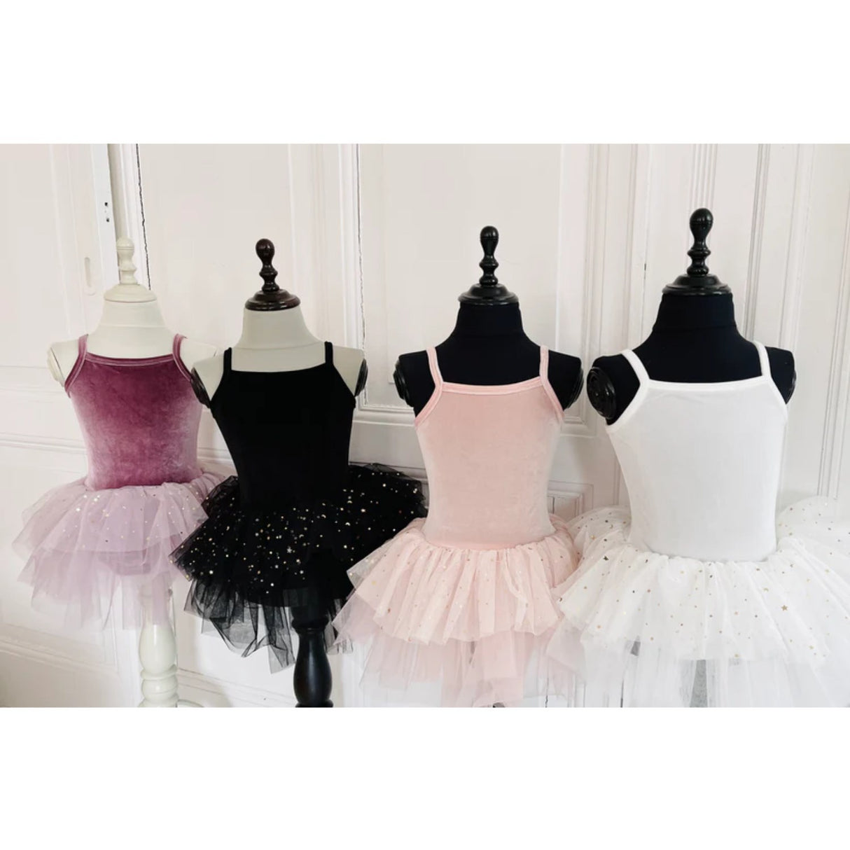 Dolly by Le Petit Tom Stars & Moon Velvet Leotard With Tulle Tutu Kjole Dusty Violet