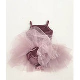 Dolly by Le Petit Tom Stars & Moon Velvet Leotard With Tulle Tutu Kjole Dusty Violet