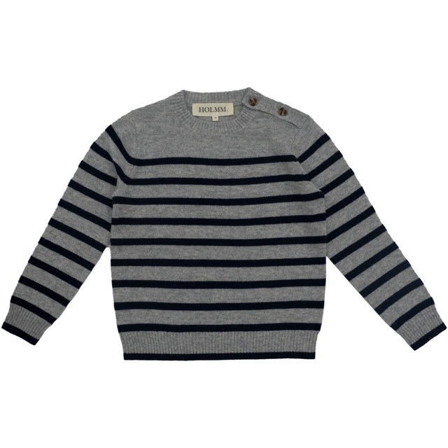 HOLMM Oxford Stripe Obay Cashmere Strik Sweater