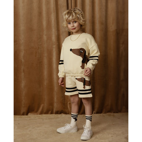 Mini Rodini Beige Dog Stripes Sweatshirt