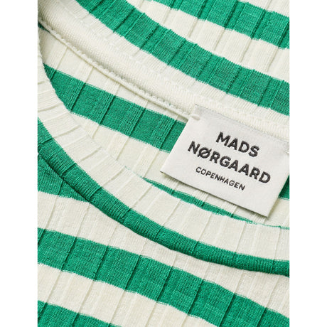 Mads Nørgaard Vanilla Ice/Grøn 5X5 Classic Stripe Tuviana Tee