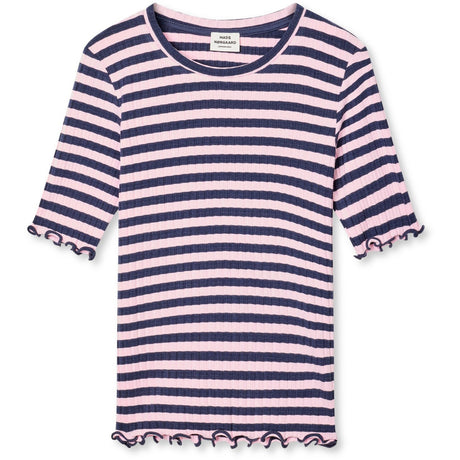Mads Nørgaard Parisian Night/Parfait Pink 5X5 Classic Stripe Tuviana Tee
