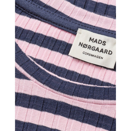 Mads Nørgaard Parisian Night/Parfait Pink 5X5 Classic Stripe Tuviana Tee