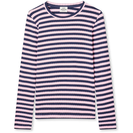 Mads Nørgaard Parisian Night/Parfait Pink 5X5 Classic Stripe Talika Bluse