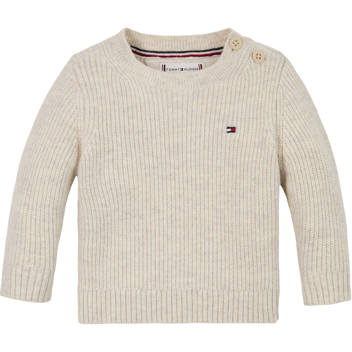 Tommy Hilfiger Classic Beige Melange Essential Cn Striktrøje