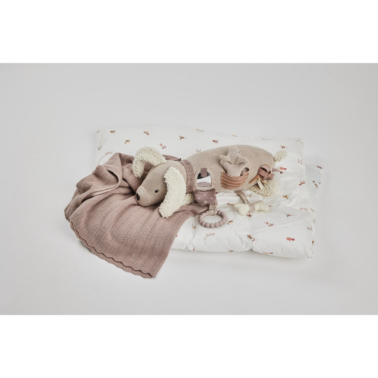 Smallstuff Pudder Babytæppe Fishbone Strik