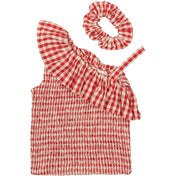 The New Poppy Red Check Nally Kort Top