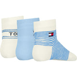 Tommy Hilfiger Light Blue Baby Strømper 3-pak Gaveæske Stripe