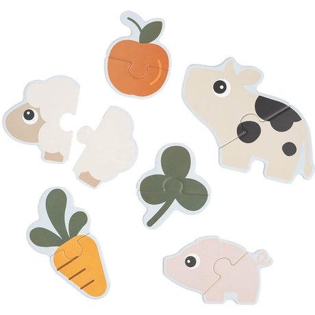 DonebyDeer Farvemix Første jigsaw Puslespil Tiny farm