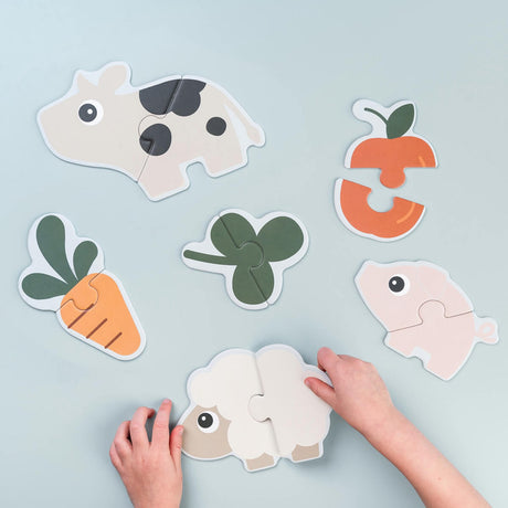 DonebyDeer Farvemix Første jigsaw Puslespil Tiny farm