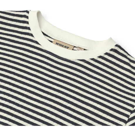 Wheat Navy Rib Stripe T-shirt S/S Fabian