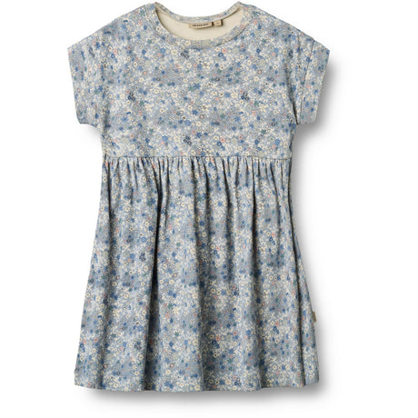 Wheat Blue Summer Flowers Jersey Kjole S/S Emilie