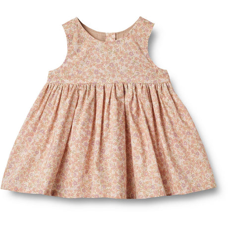 Wheat Lilac Flowers Pinafore Wrinkles Kjole Sienna