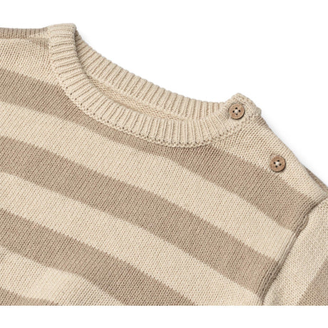 Wheat Beige Stripe Strik Pullover Morgan