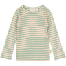 Petit Piao Granite Green/Dark Off White Bluse Modal Striped