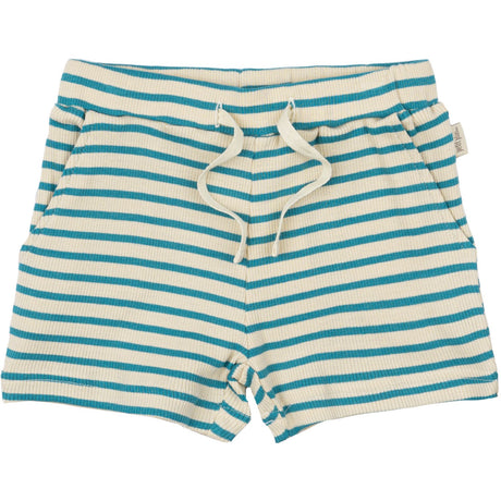 Petit Piao Turquise /Dark Off White Shorts Modal Striped