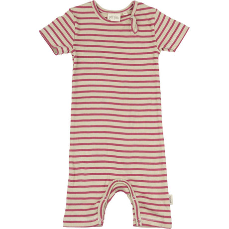 Petit Piao Light Berry/Dark Off White Sommerdragt S/S Modal Striped