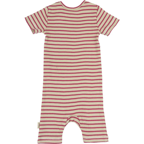 Petit Piao Light Berry/Dark Off White Sommerdragt S/S Modal Striped