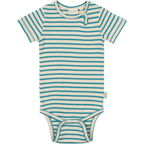 Petit Piao Turquise /Dark Off White Body S/S Modal Striped