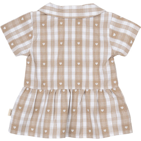 Petit Piao Off White Heart Skjorte S/S Round Woven