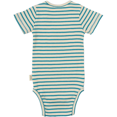 Petit Piao Turquise /Dark Off White Body S/S Modal Striped