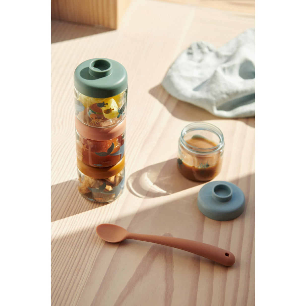 LIEWOOD Sea Creature / Sandy Dominique Baby Mad Tritan Bokse 4-Pak