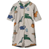 LIEWOOD Dinosaurs / Mist Max Printed Shortsleeve Badeheldragt