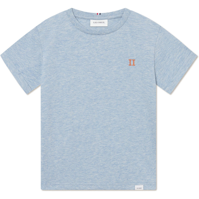 Les Deux Kids Xenon Blue Melange/Orange Nørregaard T-Shirt Seasonal
