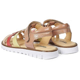 Angulus Sandal M. T-Rem Og Velcrolukning Dark Peach/Peach/Koral/Lys Gul 3