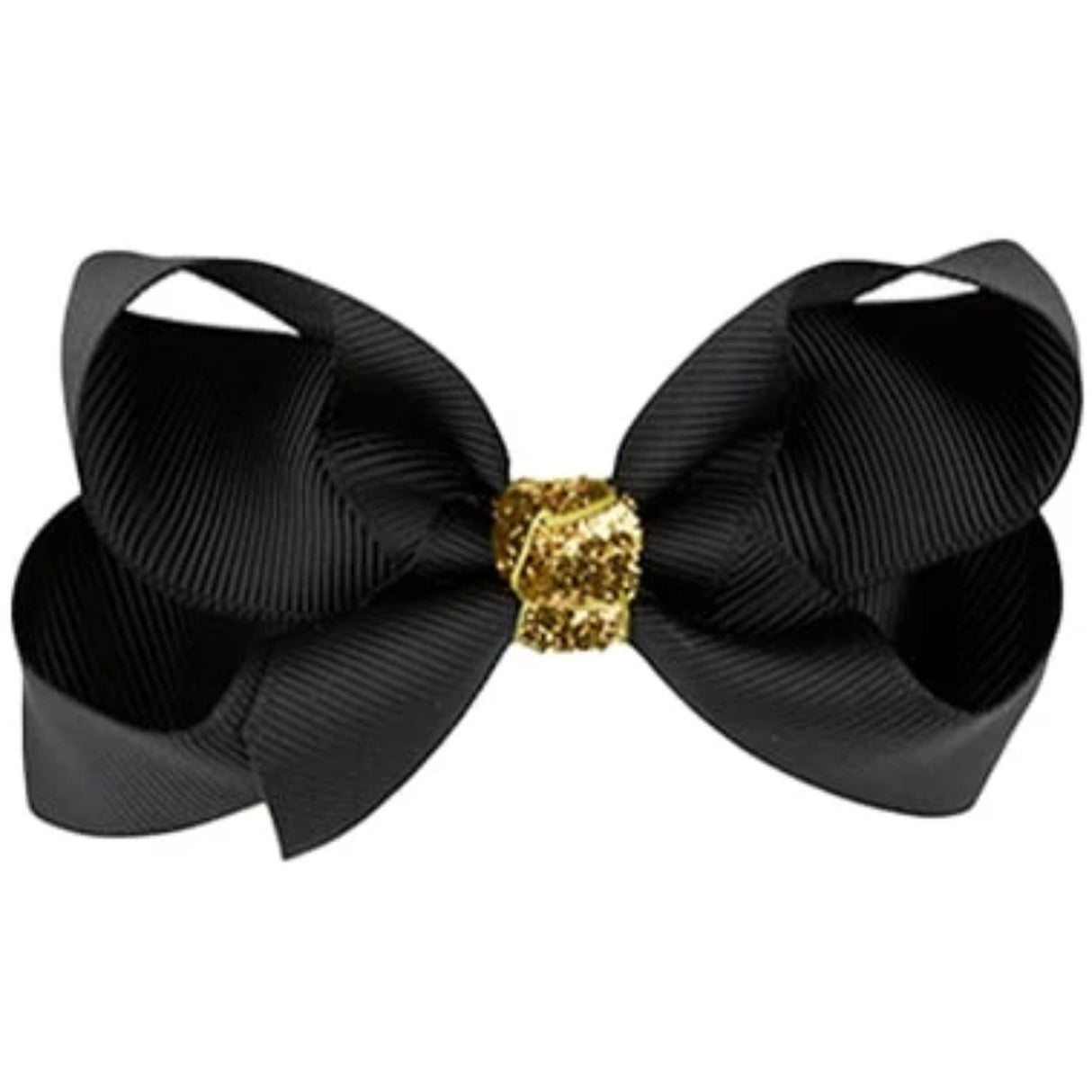 Bow's by Stær Klassisk Sløjfe - Sort/Guld Glitter - 8 cm