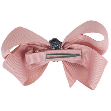 Bow's by Stær Klassisk Sløjfe - Antique Rose/Grå Glitter - 8 cm