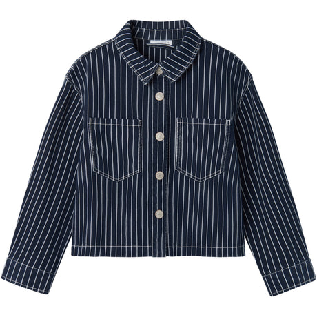 Name It Navy Blazer Zoe Twill Oversize Stripe Skjorte