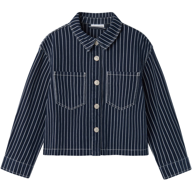 Name It Navy Blazer Zoe Twill Oversize Stripe Skjorte