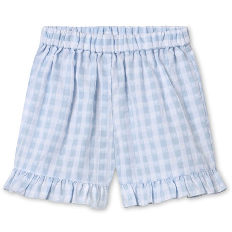 Fliink Dream Blue Check Pari Ruffle Shorts