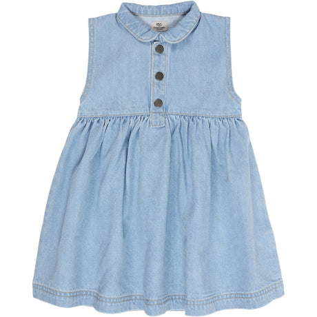 COPENHAGEN COLORS Super Lt Blue Indigo Washed Organic Denim Kjole m. Krave
