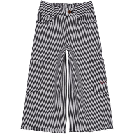 COPENHAGEN COLORS Navy Stripe Striped Wide Bukser m. Lommer