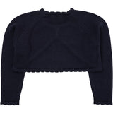 COPENHAGEN COLORS Navy Lt. Strikket Bolero m. hjerteknap