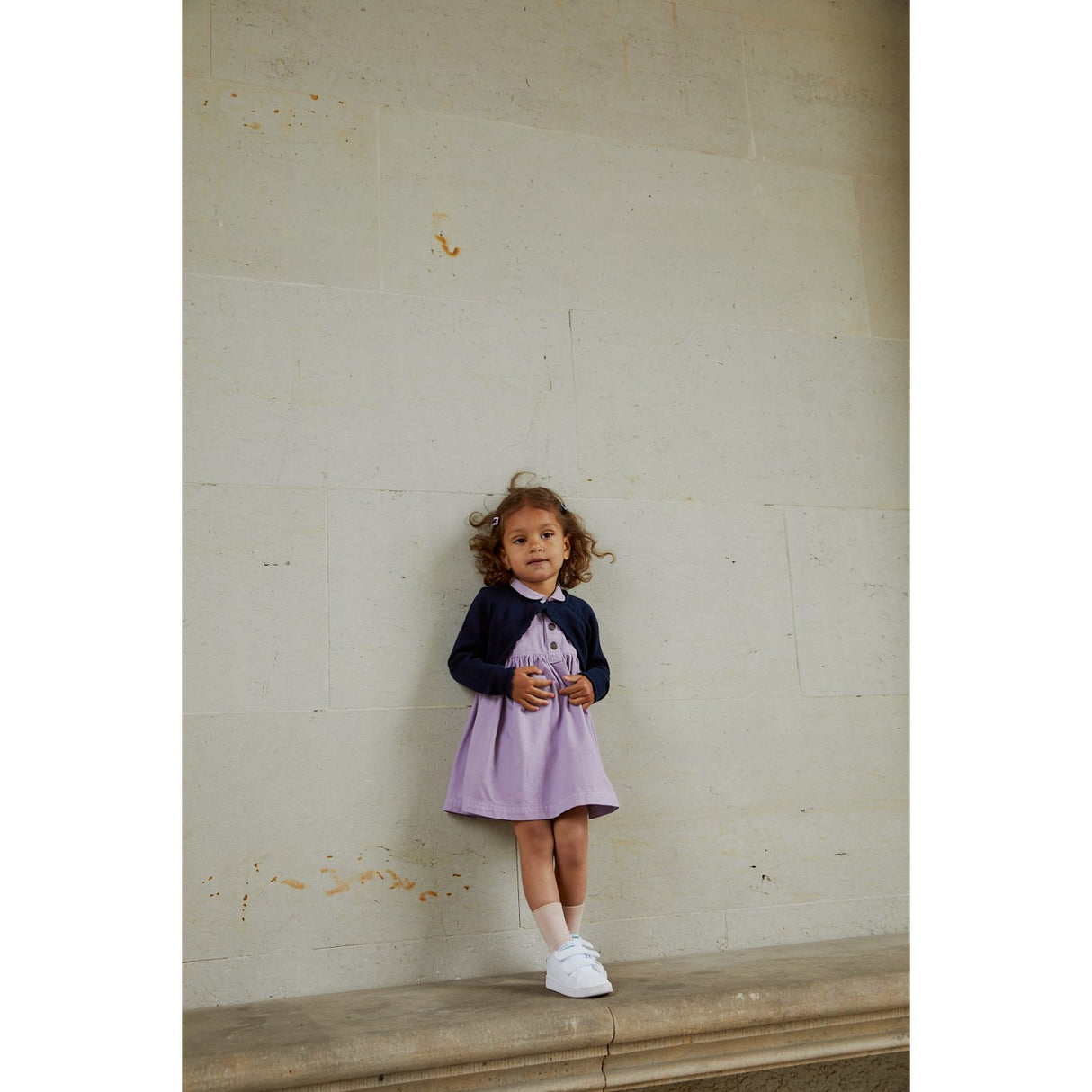 COPENHAGEN COLORS Navy Lt. Strikket Bolero m. hjerteknap