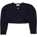 COPENHAGEN COLORS Navy Lt. Strikket Bolero m. hjerteknap