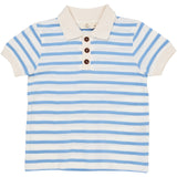 COPENHAGEN COLORS Himmelblå Stripe Pique Stripe Poloshirt
