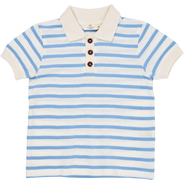 COPENHAGEN COLORS Himmelblå Stripe Pique Stripe Poloshirt