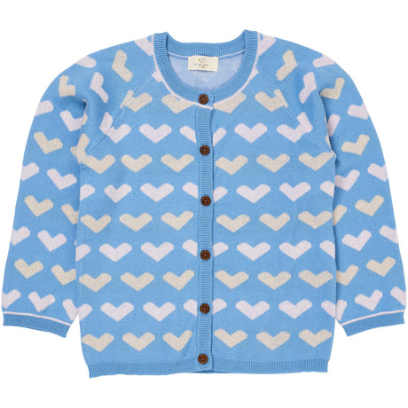 COPENHAGEN COLORS Sky Blue Comb. Strikket Heart Cardigan